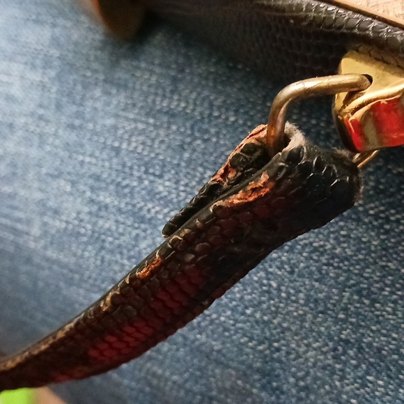 Vintage Genuine Lizard Satchel Handbag - Picture 14 of 15